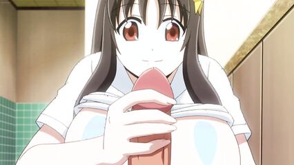 Миниатюрная блонда в ванной обслужила член своего любимого паренька